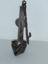 Lampe de mineur à suif ou à graisse à double godets superposés / Espagne / 1870