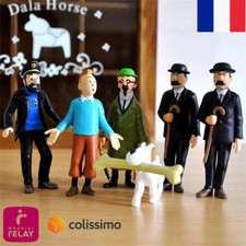 Lot 6 figurines Tintin à Collectionner PVC Décoration Haddock Tournesol Milou 