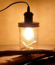 Lampe Bocal Le Parfait Bois flotté - Fait Main Lampe à poser