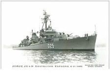 BATEAUX.n°18587.LOT DE 3 CP PHOTO.PHOTO DE MARIUS BAR.JORJE JUAN DESTROYER.ES