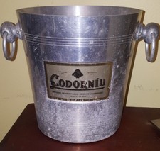 Rustic vtg Codorniu winery spain sparkling wine aluminum champagne bucket  CAVA