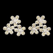 925 Argent Sterling Boucles Jaune Saphir Rond Fleur Pierre Précieuse Bijoux