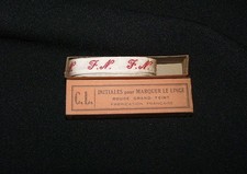 Ancien ruban initiales tissé