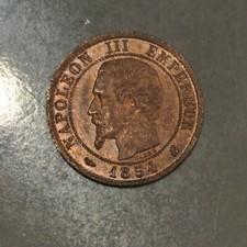 RARE 1 CENTIME NAPOLEON III 1854 K joli SUP cote 150 euro