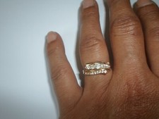 bague en plaqué or, zirconiums, t. 53