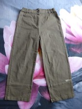 Pantacourt 3/4 kaki tissu épais coton taille élastiquée TERRE DE MARINS 38 TBE