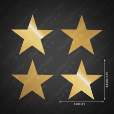 4 stickers étoiles 5 cm dorés vinyl OR brillant déco casque moto réservoir star