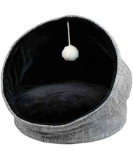 Igloo glamour avec jeu en tissu bouclè et fausse fourrure amovible pour chats Cr