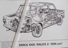 Photo presse SIMCA 1000 RALLYE 2 1294 cm3 vues éclatées