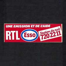 Autocollant / Sticker vintage RTL ESSO station de nuit
