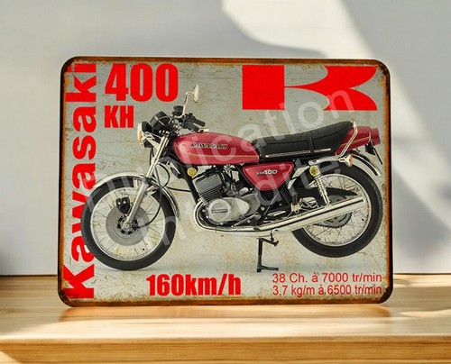 Plaque métal kawasaki 400 - plaque,