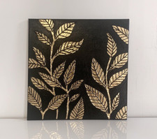 Tableau Texturé Noir Plantes