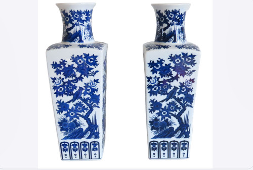 Vase chinois decor oiseaux - vase,