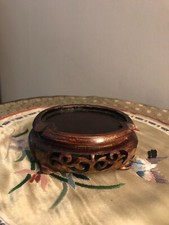 SOCLE SUPPORT BOIS FIGURINE NETSUKE CLOISONNE CHINE CHINOIS ASIATIQUE ASIE