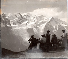 France, Mont-Blanc, observation à la lunette Vintage print,  Tirage argentique