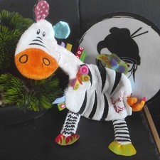 Doudou zebre label - doudou, blanc