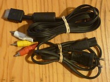 Câble Audio Vidéo AV et Secteur pour PS1 PS2 PS3.