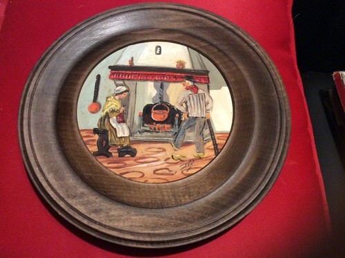 Assiette bois signé pen - bois,