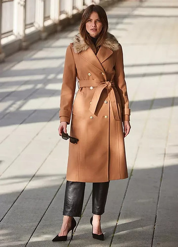 Sosandar chameau long faux - sosandar,