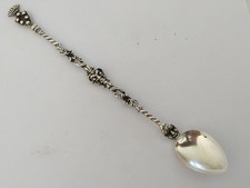 ANCIENNE LONGUE CUILLÈRE ARGENT MASSIF ITALIE BLASON MASCARON COURONNE