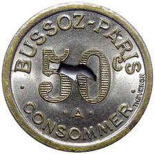 Monnaie De Nécessité 50 Centimes a Consommer BUSSOZ Paris