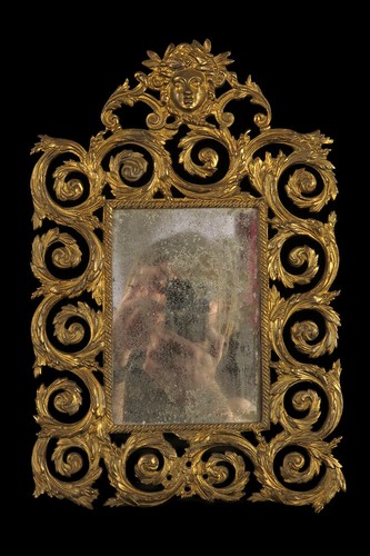 Ancien miroir bronze vers - en,
