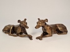 BRONZE ANIMALIER / COUPLE DE LEVRIER EN BRONZE / CHIENS DE RACE