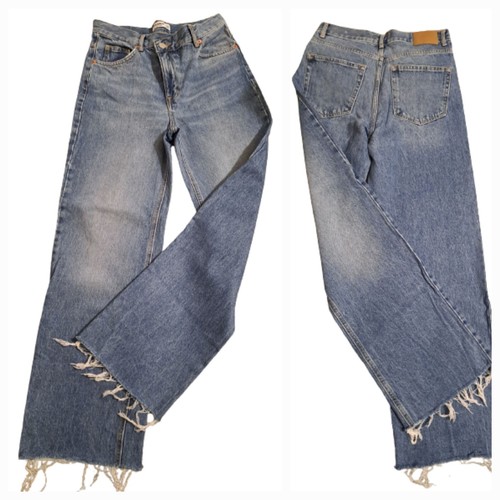 Jean droit coton bleu - jean,
