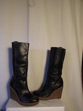 bottes compensées MICKAEL KORS cuir noir pointure 9W