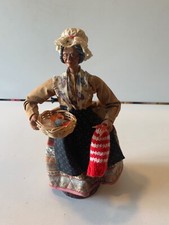 Santon ancien de Provence habillé Femme tricoteuse et sa laine PEIRANO  AK