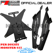 Plaque D'Immatriculation Réglable Noire Pour Ducati Monster 937 2020-2021