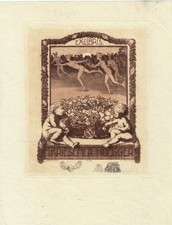 Exlibris Livre D'Art Radierung Conrad Strasser 1876-1954 Actes Enfants Hermes