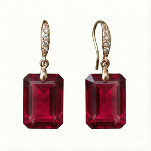Boucle oreille rubis - boucle,