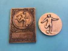 lot de 2 medailles anciennes football drago / entreprise buzzichelli Lot X2