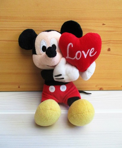 Peluche mickey assis tenant - mickey,