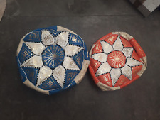 2 POUF MAROCAIN EN CUIR