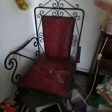 fauteuil ancien fer forgé cuir