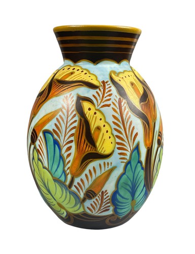 Art deco vase ceramique léon - deco,