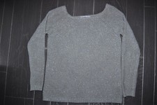Pull MODE Gris Cendré CACHE CACHE MAILLE Tricot Fils LUREX Argenté SCINTILLANT M