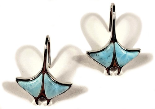 Boucles oreilles manta ray - boucles, d'oreilles