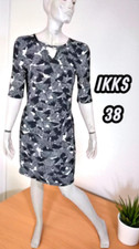 Ikks Women Taille 38  Superbe robe manches 3/4 noir gris blanc polyester
