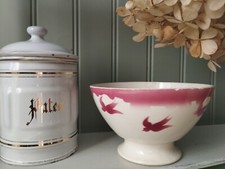 Ancien bol en faïence terre de fer Badonviller « Hirondelles »