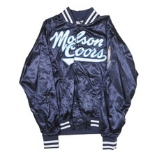 Veste Varsity En Satin Bleu