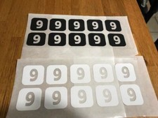 NUMERO 9 - 10 PATCHS FLOCAGES POUR MAILLOT SHORT SURVÊTEMENT CHAUSSETTES