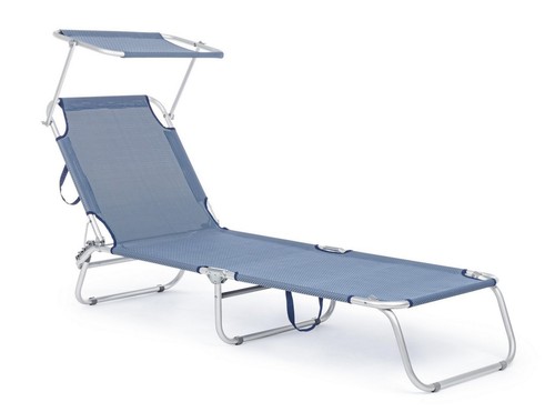 Chaise longue transat bleu - longue,
