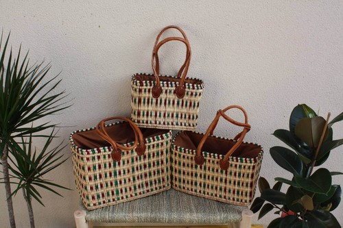 Panier courses jonc - panier, en