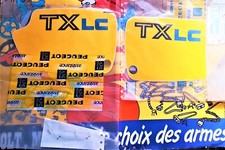 2 AUTOCOLLANTS DE CARENAGES ARRIERE (DROIT+GAUCHE) POUR MOTOS PEUGEOT 50 TX-LC!