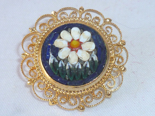 Ancienne broche fleurs - fleurs, en