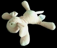 * DOUDOU PELU OBAIBI OKAIDI CHIEN ROSE BLANC TACHES TAUPE sans bille EXC. ETAT