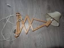 Applique Murale Liseuse Acc or déon "Scissor Lamp" en Bois – Vintage Années 1970